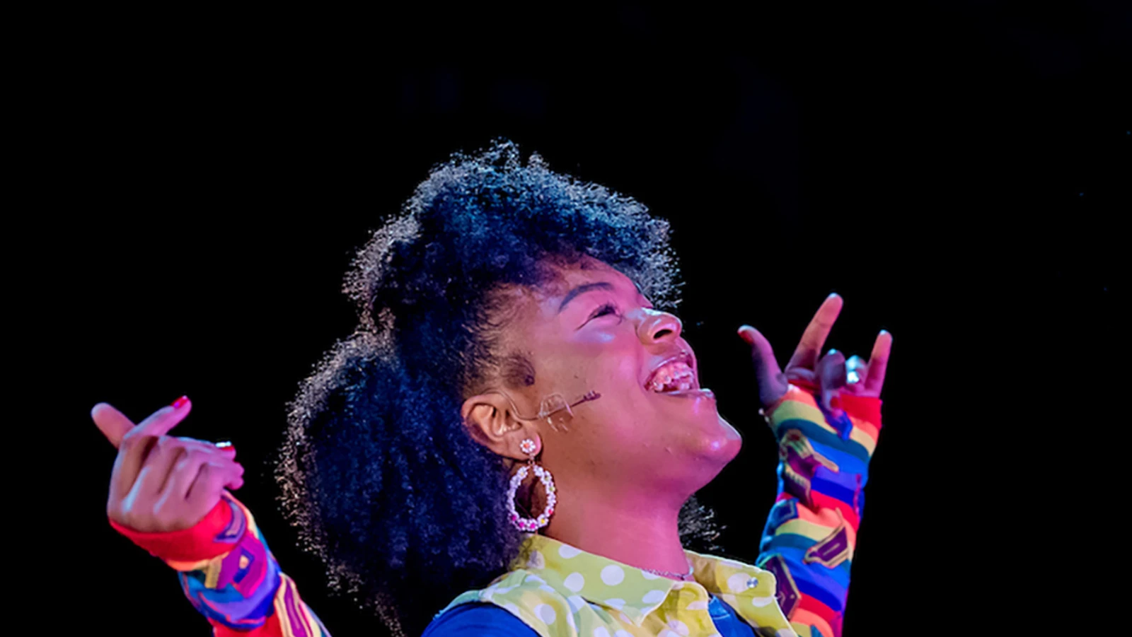 Woman with hands up